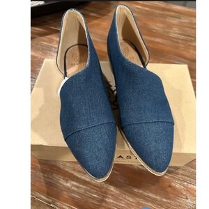 Beast Fashion Carter Denim Cut Out d'Orsay Almond Toe Flat Shoes Blue Womens 8.5